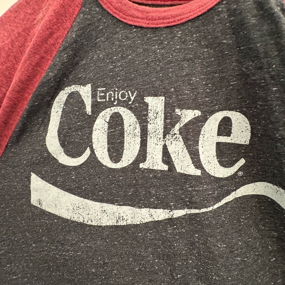 Coke Women's Raglan Tee - Red and Gray